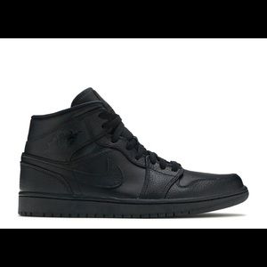 Nike air Jordan mid Air Force one “ triple black “